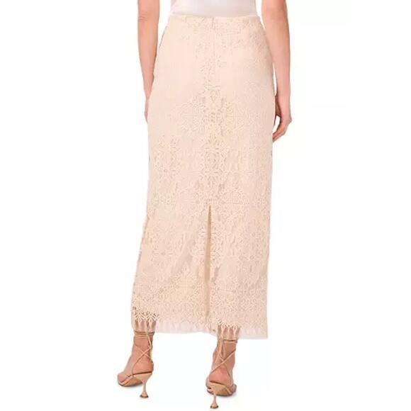 New PARKER Cream Slit-Back Lace Waist Maxi Skirt Size 4 - Picture 2 of 7